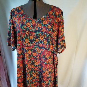 Lularoe Tunic Top Ladies 2XL Floral multicolor High Low